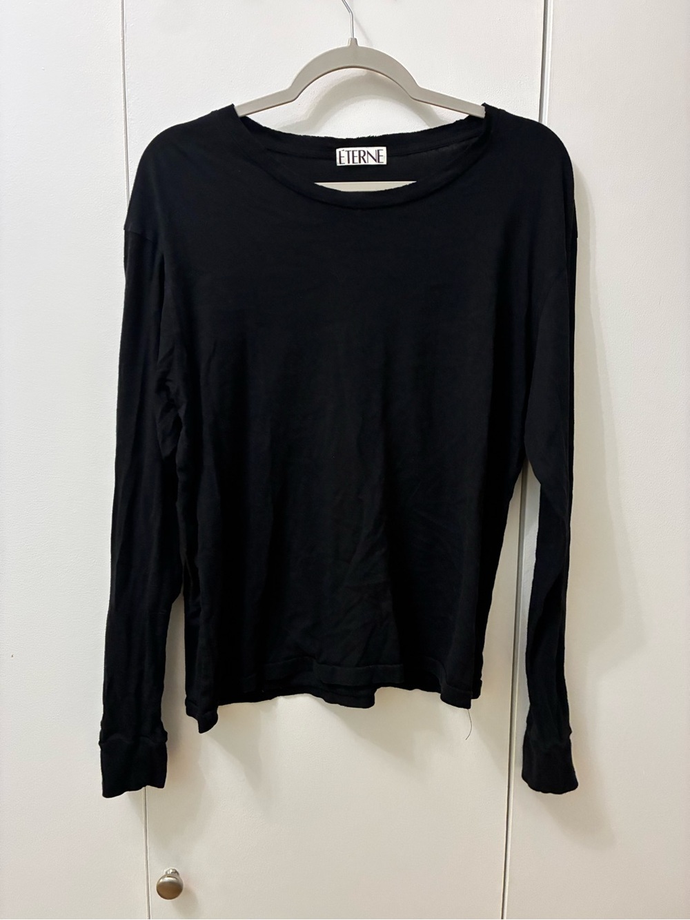 Eterne Black Long-Sleeve Crewneck Tee